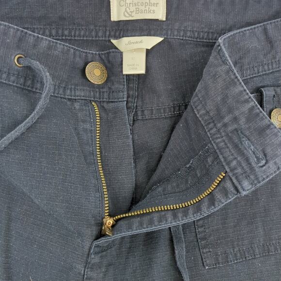 EUC Christopher & Banks Cotton Blend Capris Womens Size 12 Stretchy Pockets - Picture 6 of 8